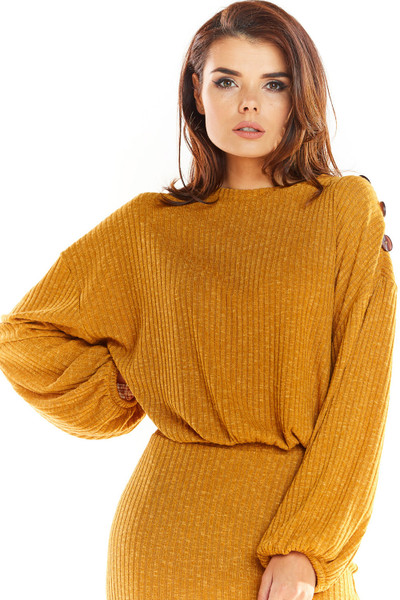 brown - Jumper model 139512 awama U704-139512