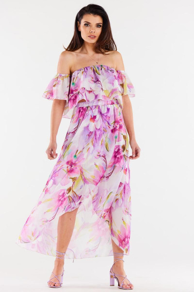 violet - Long skirt model 196620 awama U704-196620