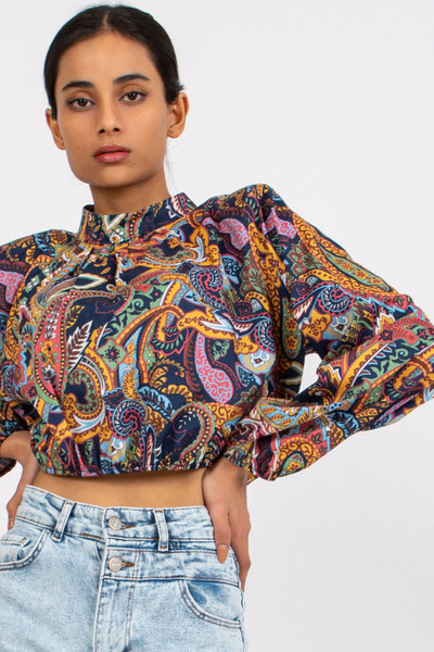 navy blue - Blouse model 168825 Italy Moda U704-168825