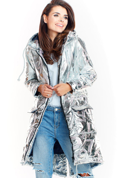 grey - Coat model 139561 awama U704-139561