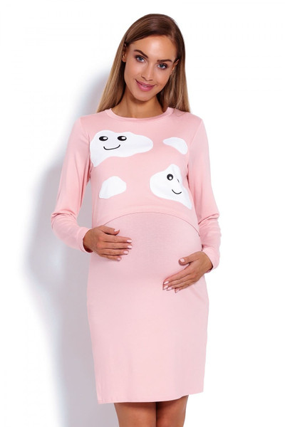 pink - maternity nightgown model 122963 PeeKaBoo U704-122963