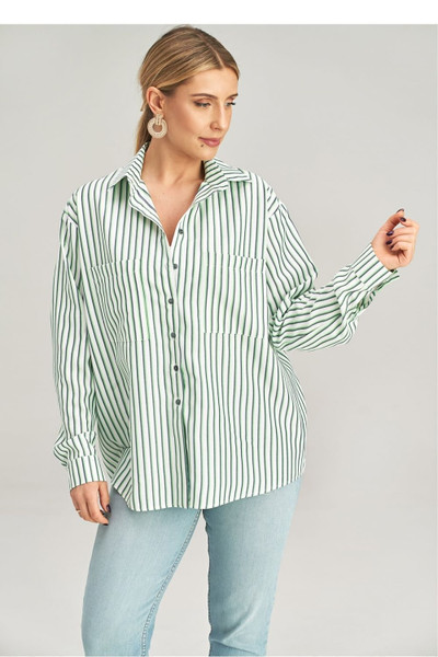 green - Long sleeve shirt model 198490 Figl U704-198490