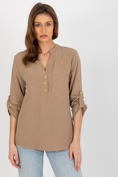 beige - Blouse model 179030 Rue Paris U704-179030