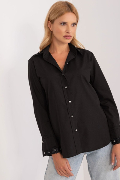black - Long sleeve shirt model 193044 Lakerta U704-193044