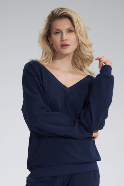 navy blue - Sweatshirt model 167883 Figl U704-167883