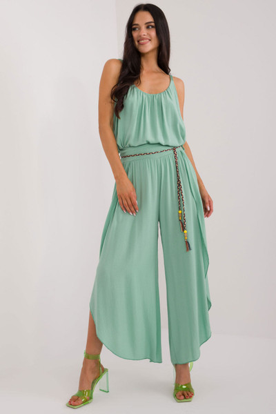 green - Women trousers model 198375 Och Bella U704-198375
