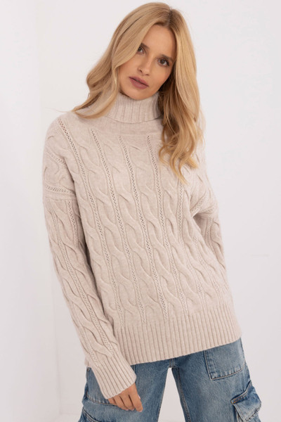 beige - Turtleneck model 199524 AT U704-199524