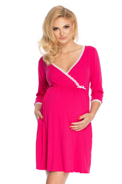 pink - maternity nightgown model 147508 PeeKaBoo U704-147508