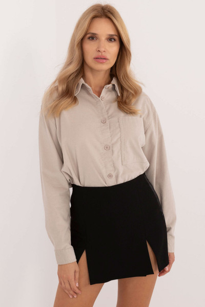 beige - Long sleeve shirt model 200434 Sublevel U704-200434