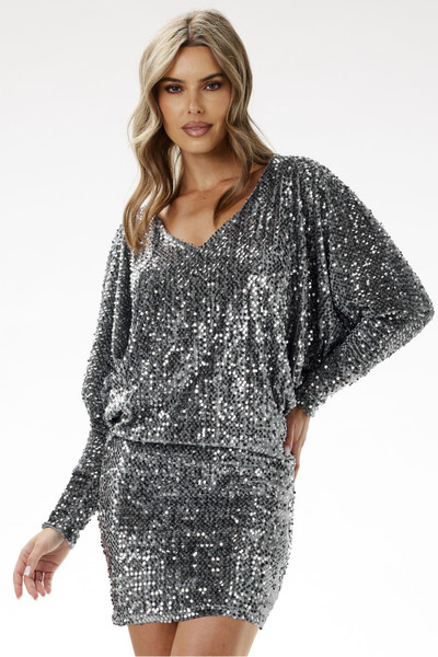 grey - Evening dress model 204249 awama U704-204249