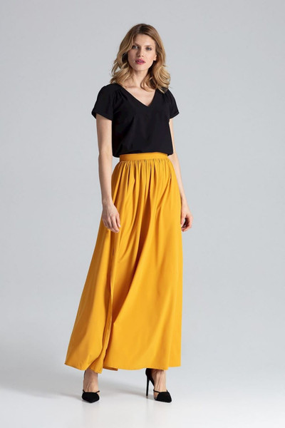 yellow - Long skirt model 132473 Figl U704-132473