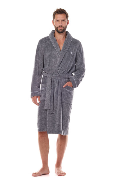 grey - Bathrobe model 206079 L&L collection U704-206079