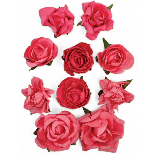 Hot Pink Paper Blooms N274-MI01280154