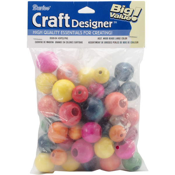 Large Round Wood Beads Primary N274-FC012092304