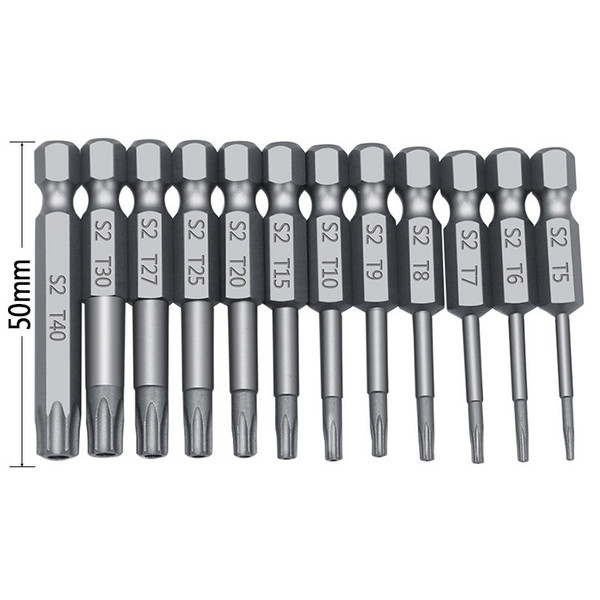 Size: 12 pcs 50 mm - Plum blossom hollow bit set Q119-CJJZGJGJ00248-12 pcs 50 mm