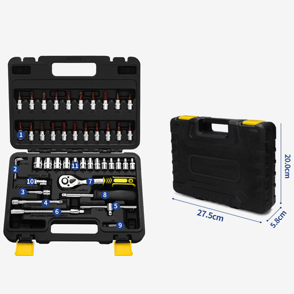 Color: 46 set S2 72 teeth - Large Set Of Special Tools For Car Maintenance Complete Toolbox Q119-CJJZGJGJ01089-46 set S2 72 teeth