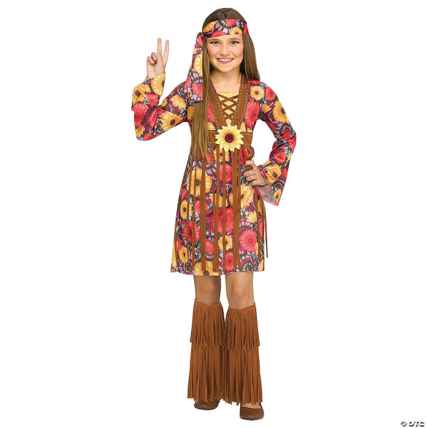 Kids Flower Power Hippie Costume Child Large 1214 N274-MR01FW127332LG