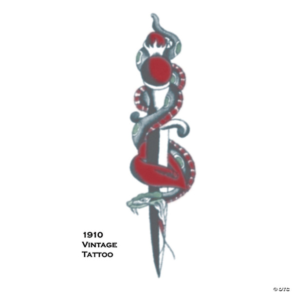 TATTOO VINTAGE SNAKE WITH DAGGER N274-MR01DF104