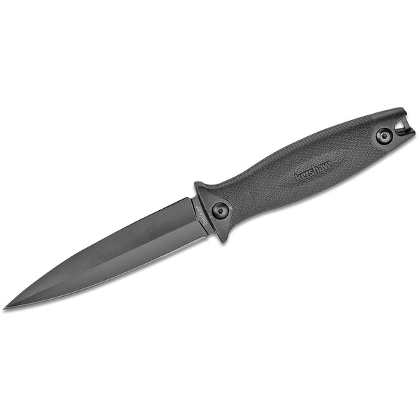 Kershaw Secret Agent Spear Point Fixed Blade Boot Knife with Nylon Dual-Carry Sheath - Black T398-KER4007