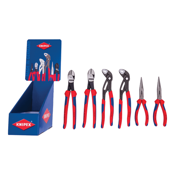 KNIPEX 6PC 2EA 8" Needle/10" Cutter/10" Cobra Comfort Grip Display T398-KNP9K0080120US