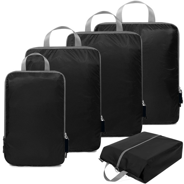 Color: Black 5pcs - Waterproof Travel Buggy Bag Four-piece Five-piece Set Q119-CJYD201090207GT