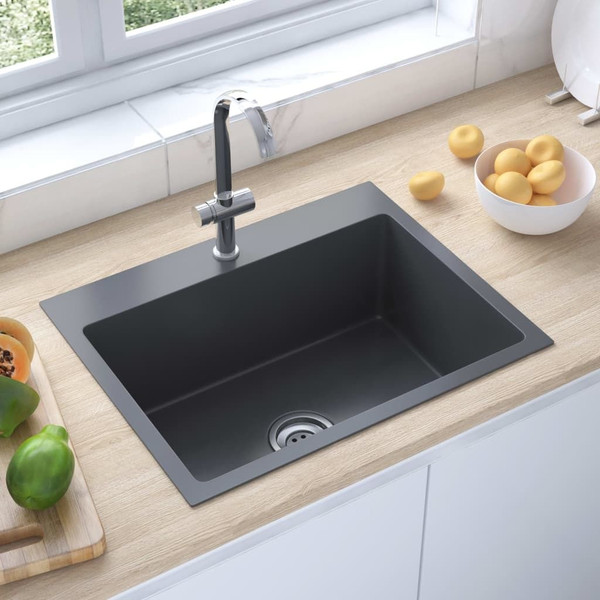 Handmade Kitchen Sink Black Stainless Steel A949-51513