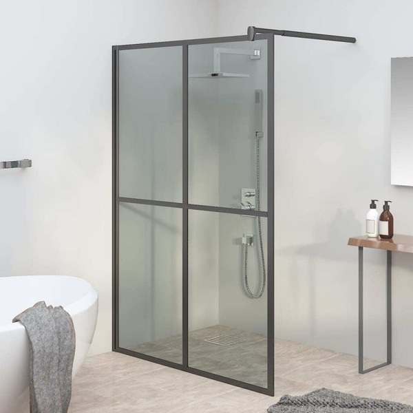 Walk-in Shower Screen 55.1"x76.8" Dark Tempered Glass A949-151888