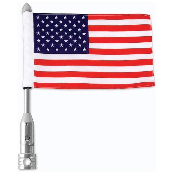 Motorcycle Flagpole Mount and USA Flag Q147-BKFLGPL18