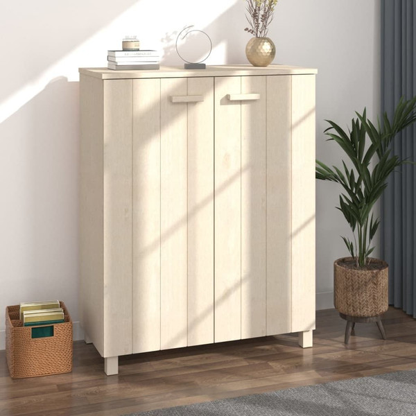 Shoe Cabinet HAMAR Honey Brown 33.5"x15.7"x42.5" Solid Wood Pine A949-340516