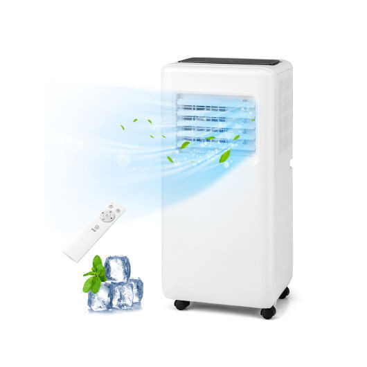 3-in-1 8000 BTU Portable Air Conditioner with Remote Control-White - Color: White D681-FP10577US-WH