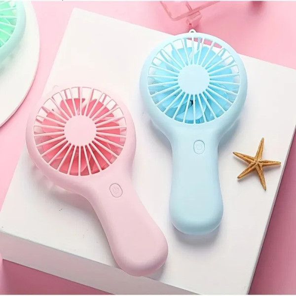 Color: Blue - 800mAh Mini Portable Pocket Handheld Fan USB Charging Rechargeable Cool Air Travel Co F640-12000037963398297