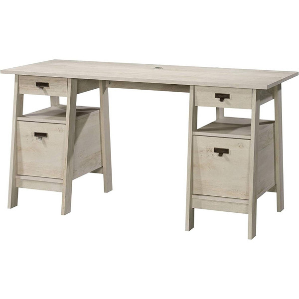 FarmHouse Chalky Oak Executive Desk w/ Filing Cabinets Storage Q280-FGHT2155
