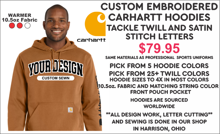 CUSTOM EMBROIDERED HOODIES, SWEATSHIRTS