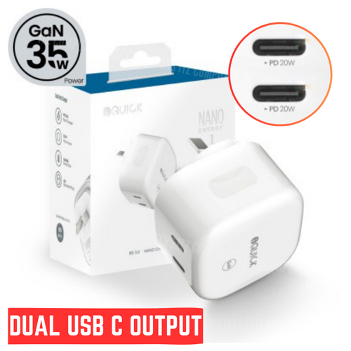 iQuick 35W USB-C Dual Ports Charging Adapter