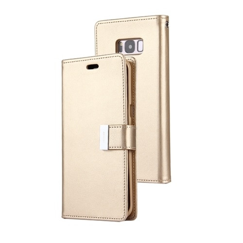 Rich Diary Wallet Case for Samsung Galaxy S8 Plus (Gold)