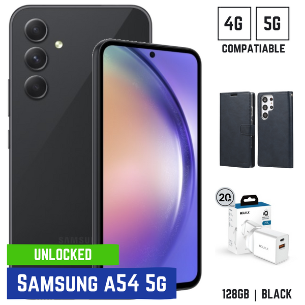 Samsung Galaxy A54 5G 128GB Unlocked Handset Bundle (Black)