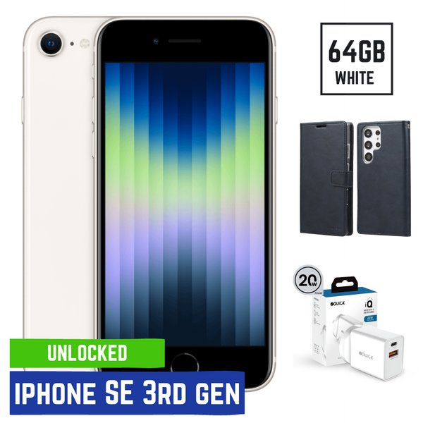 iPhone SE 3rd Gen 64GB Handset Bundle (White)