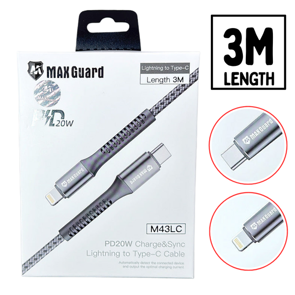 USB C to Lightning 3M cable, Maxguard Charging Cable