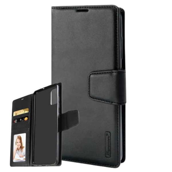 Hanman Diary Wallet Case for OPPO A78 5G / A58 5G [Black]