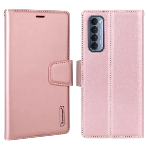 Hanman Diary Wallet Case for OPPO A78 5G / A58 5G [Rose Gold]
