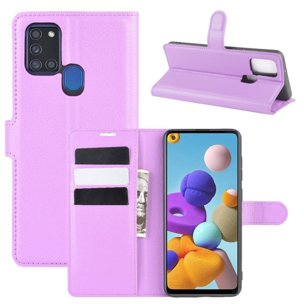 Samsung Galaxy A21s Purple Wallet Case