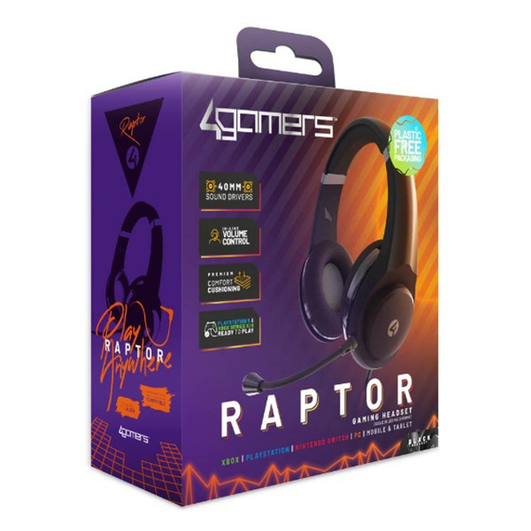4Gamers Raptor Gaming Headset - Black