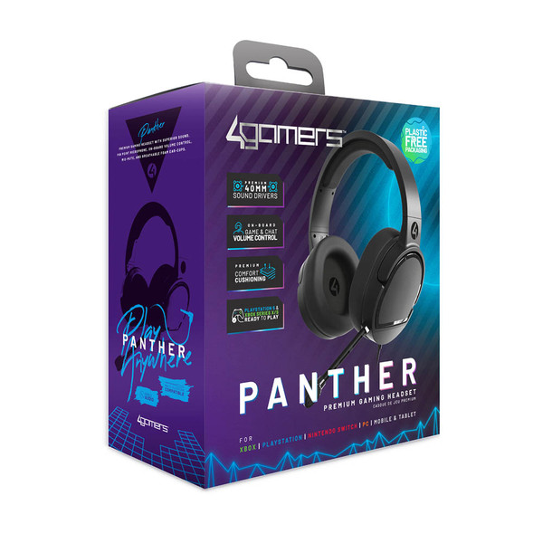 4Gamers Panther Premium Gaming Headset - Black