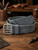 Full Grain Buffalo Leather Triple Prong Belt 1.75" - Slate Gray