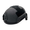 NcStar NcSTAR Ballistic Fast Helmet Rated at Level IIIA Protection Black Medium - XLarge, black tactical ballistic helmet with side accessory rails and hook-and-loop panels, shown at an angle on a white background.