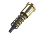 Strike Industries SI-AR-FA-GC AR Forward Assist Hex Design Steel Construction in Gold Coating, close-up view of an AR firearm forward assist with gold finish and hex design.