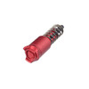 Strike Industries SI-AR-S-FA-RED Forward Assist Lightweight Low Profile Aluminum Construction in Red, shown in close-up with a black internal component and coiled spring design.