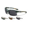 Camouflage Semi Rimless Temple Cutout Sport UV400, UVA & UVB Sunglasses