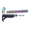 Guntec USA ULTRA-SET-RPVD AR-15 Ultralight Series Complete Furniture Set (Rainbow PVD Coated)