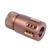 Guntec USA 1326-MB-P-MINI-308-BRZ AR .308 Cal Mini Slip Over Barrel Shroud With Multi Port Muzzle Brake (Anodized Bronze)